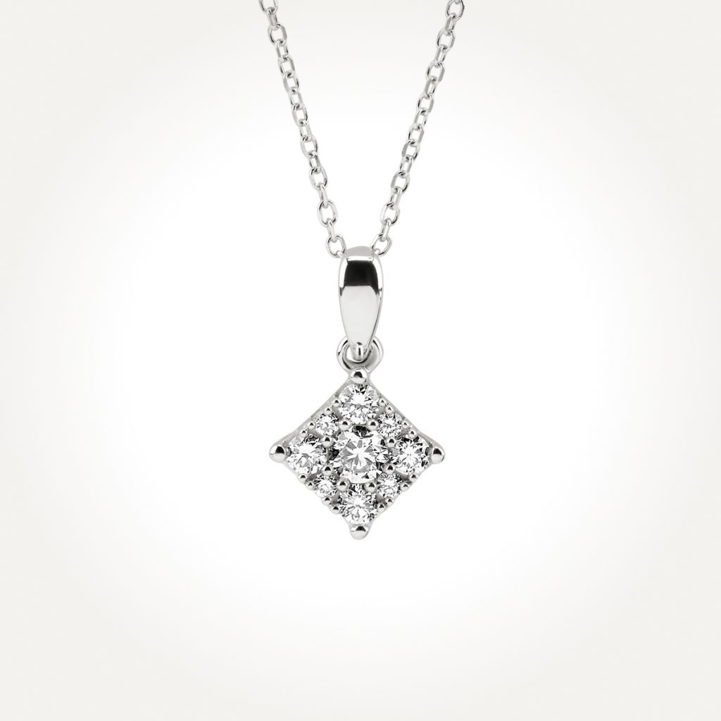 14KT White Gold Drop Necklace