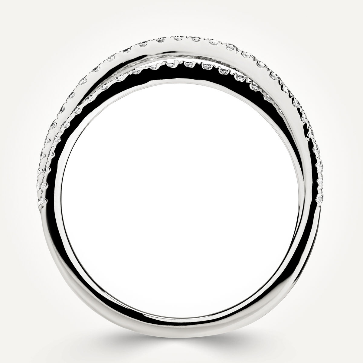 14KT White Gold Double Row Twist Ring