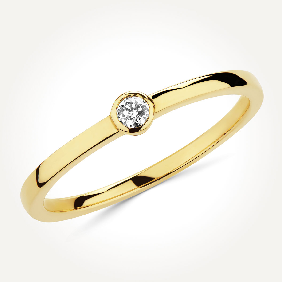 14KT Yellow Gold Round Bezel Ring