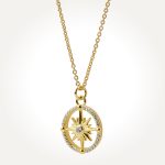 14KT Yellow Gold Compass Necklace