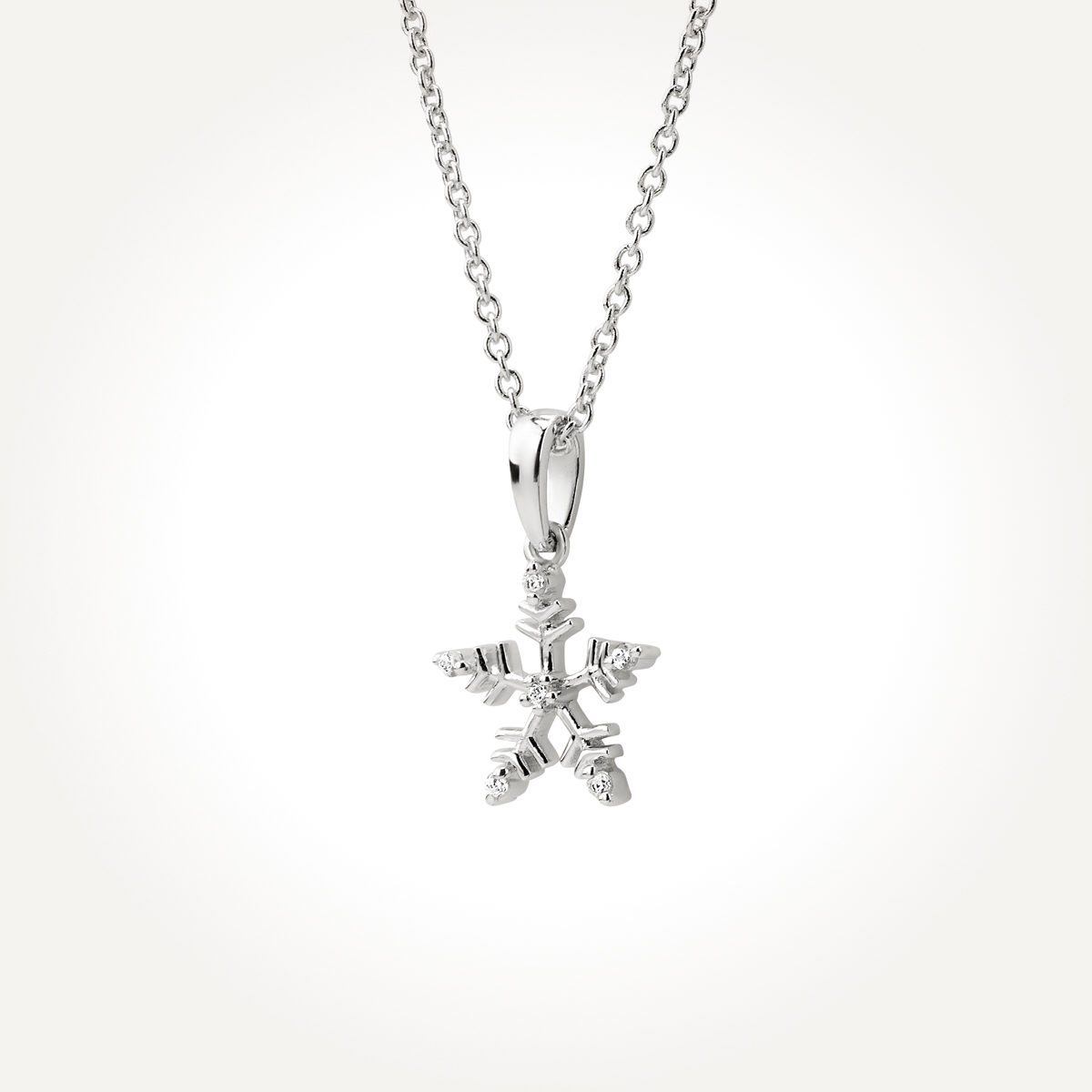 14KT White Gold Snowflake Necklace