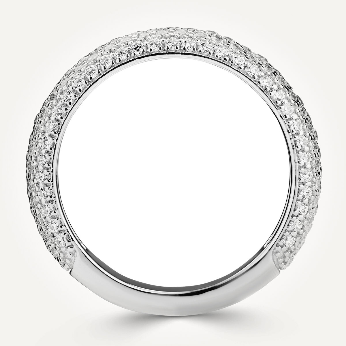 14KT White Gold Multi Stone Pave Ring