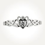 14KT White Claddagh Ring