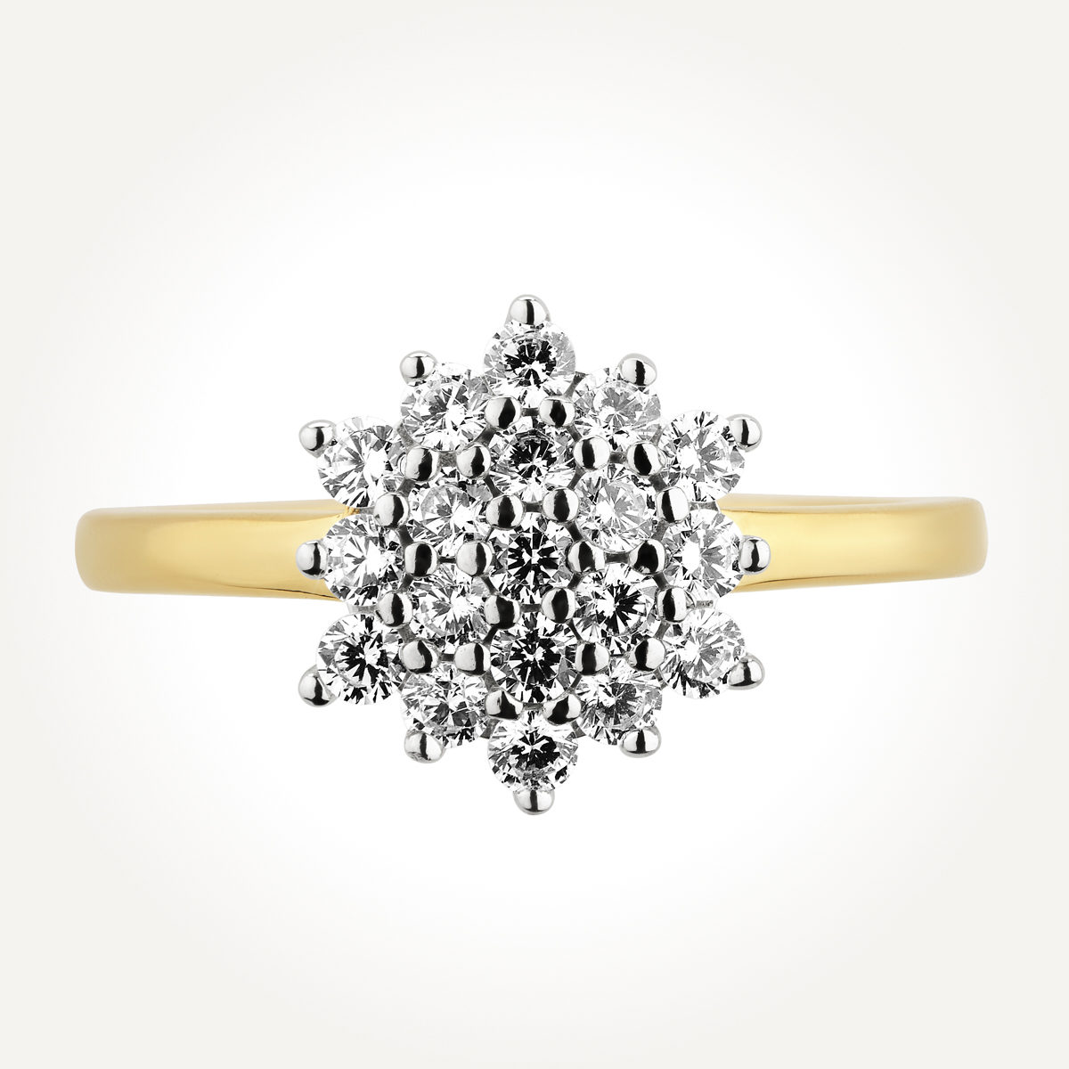 14KT Two Toned Georgian Cluster Ring