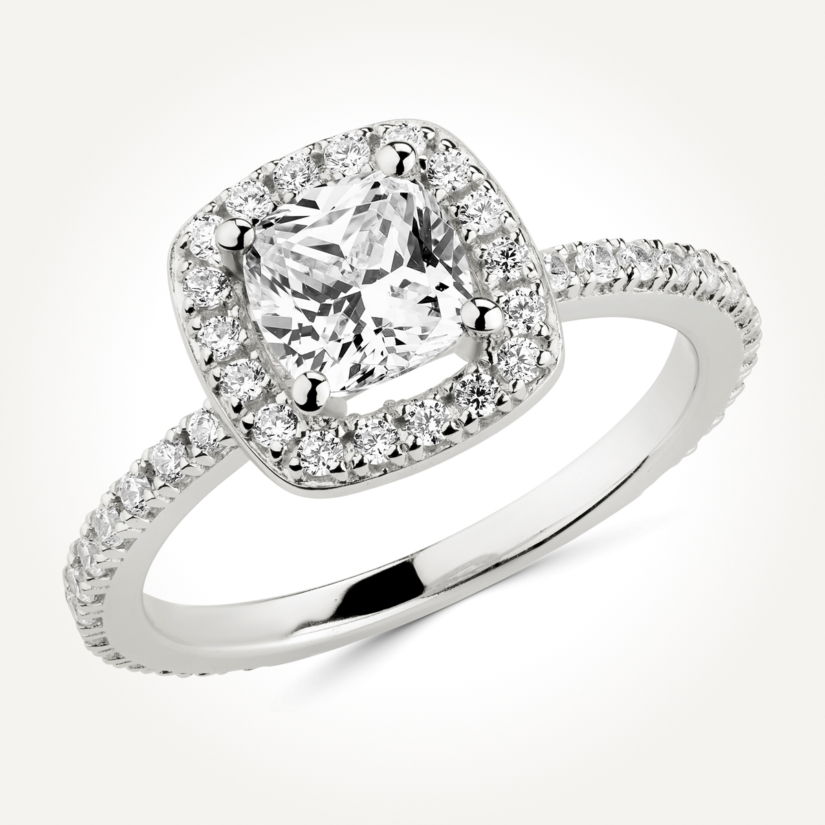 Cushion Halo Pavé Engagement Ring | Style 7594