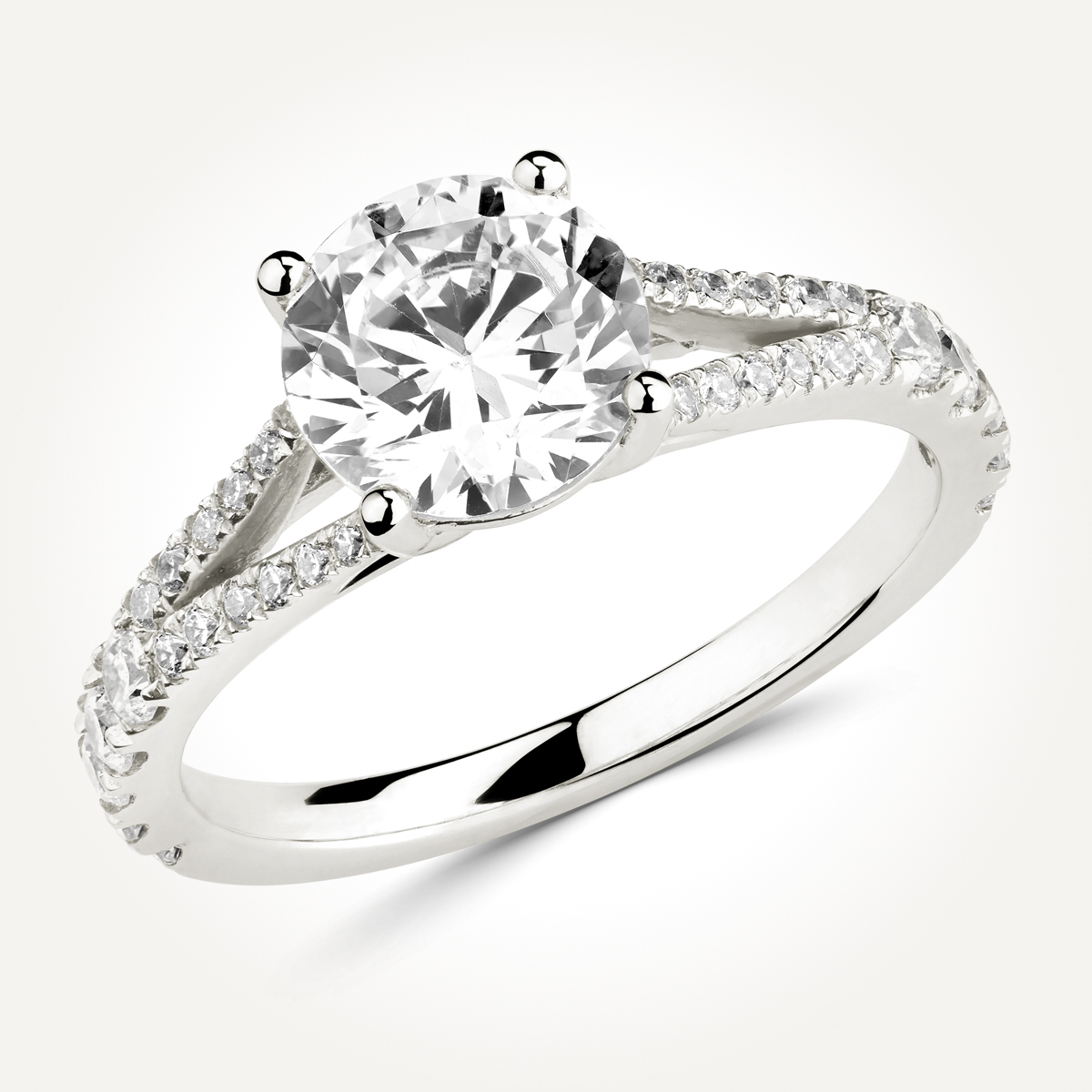 Unique 14kt white gold diamond flower, leaf and vine wedding  ring,engagement ring with a Forever One Moissanite center stone ADLR238