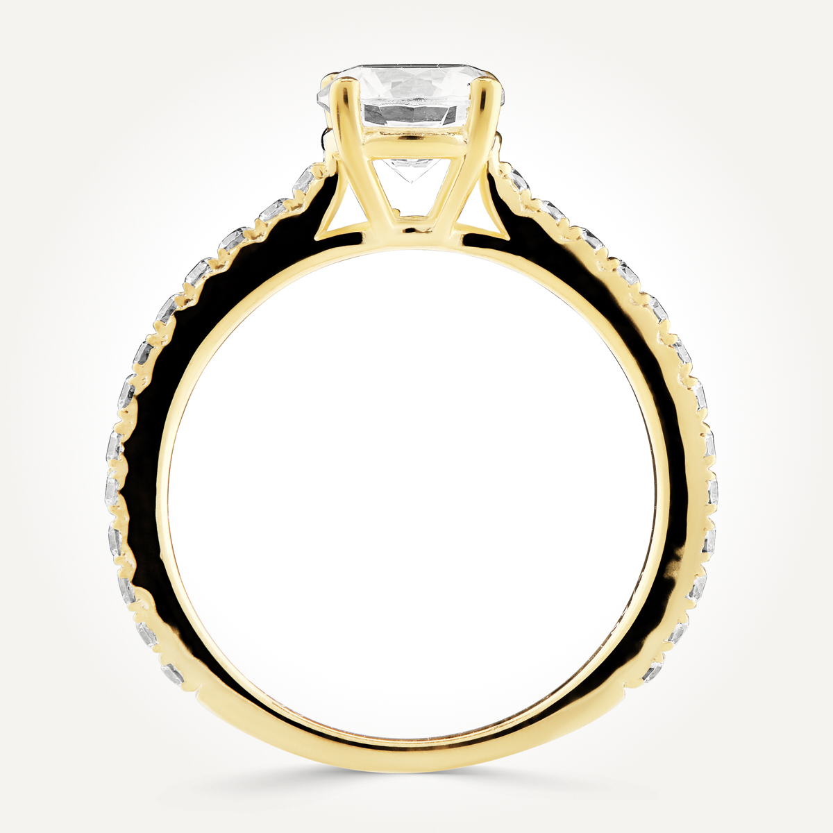 Claw Set Pavé Engagement Ring - Spence Diamonds