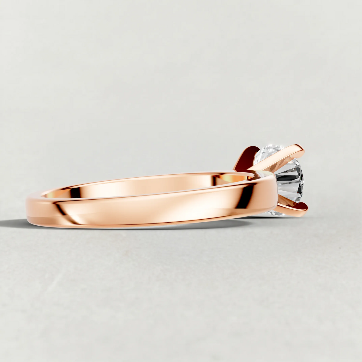 Tapered Solitaire Engagement Ring (2098) in Rose Gold from back angle