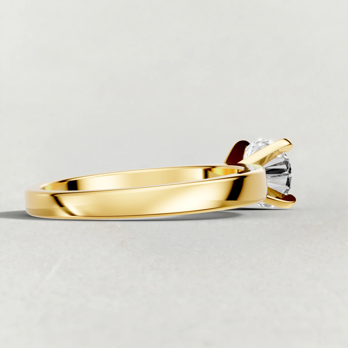 Tapered Solitaire Engagement Ring (2098) in Yellow Gold from back angle