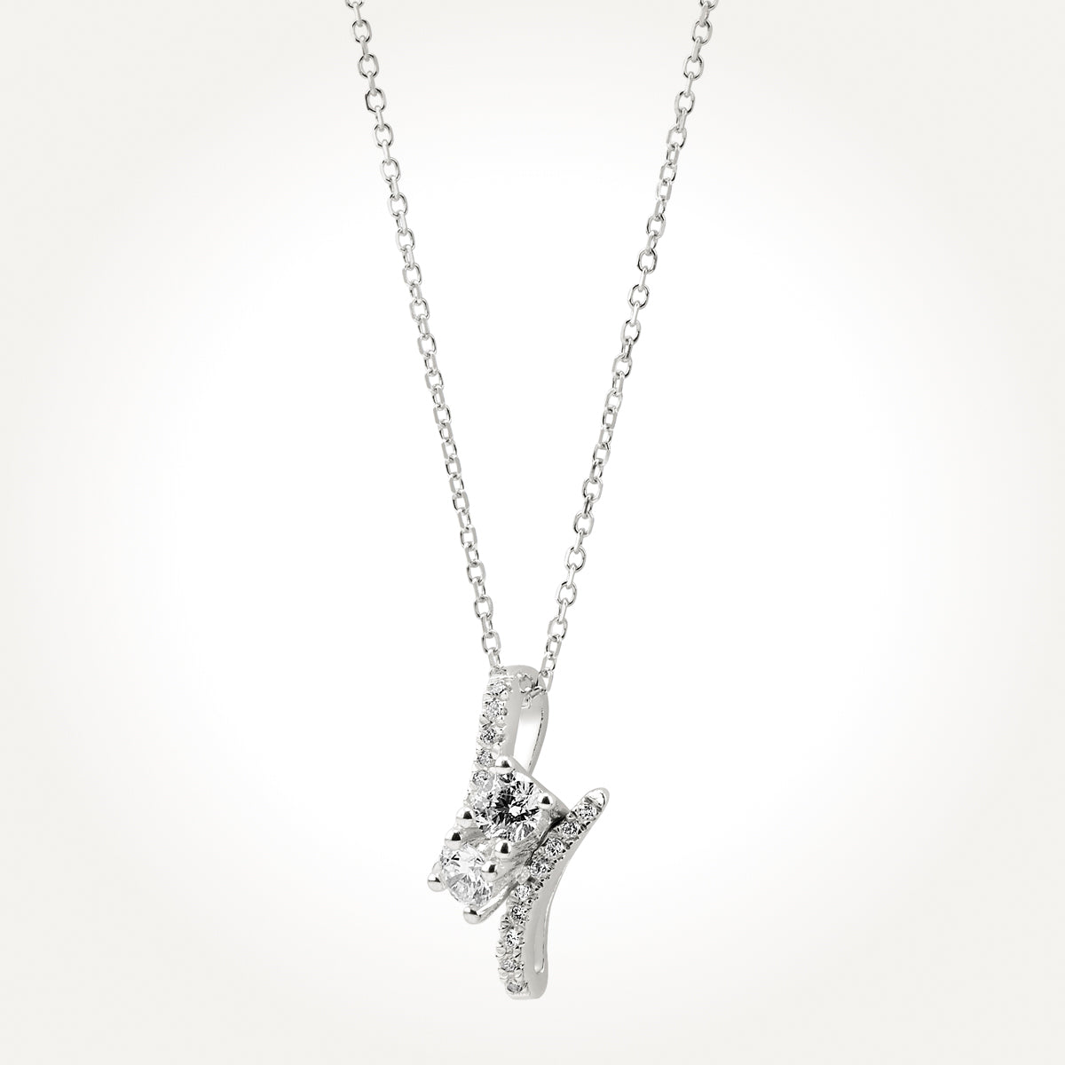 14KT White Gold Together Forever Necklace 