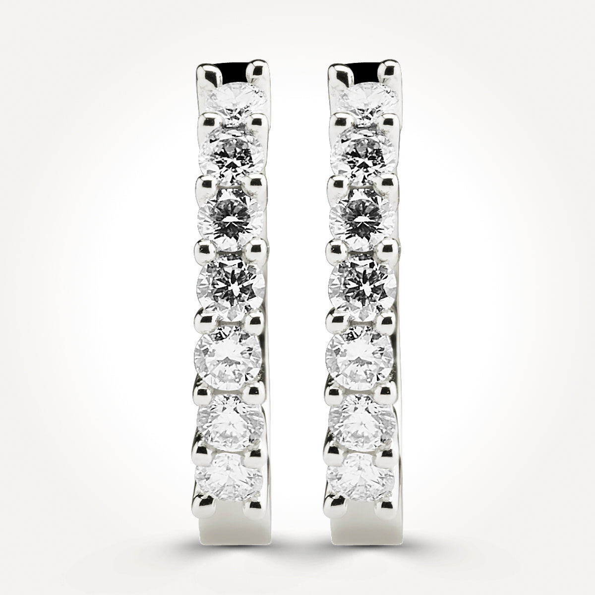 14KT White Gold Hoop Earring 0.50 CT. T.W. 