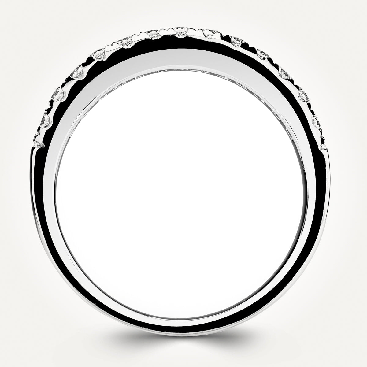 14KT White Gold Double Row Ring 