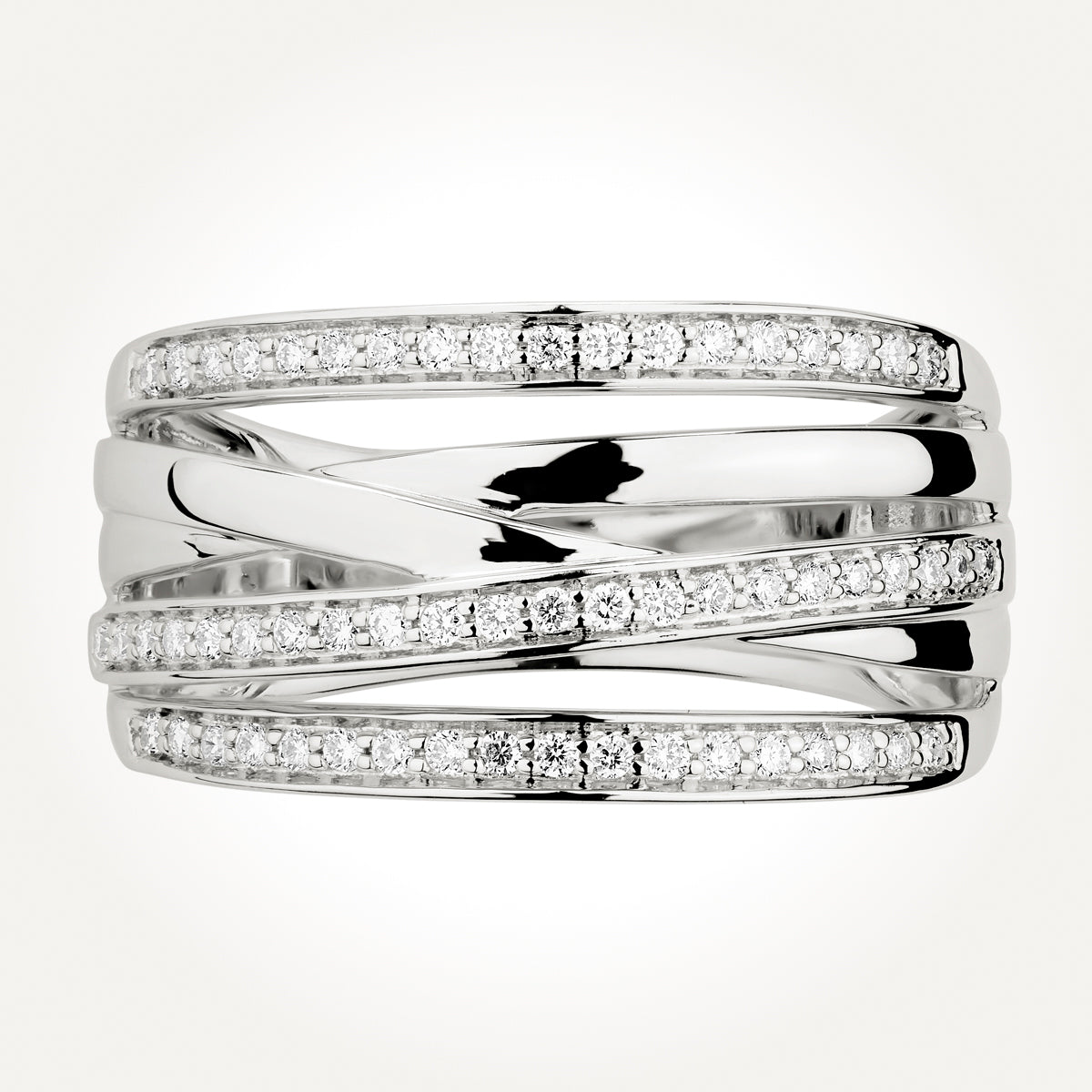 14KT White Gold Multi Band Ring 