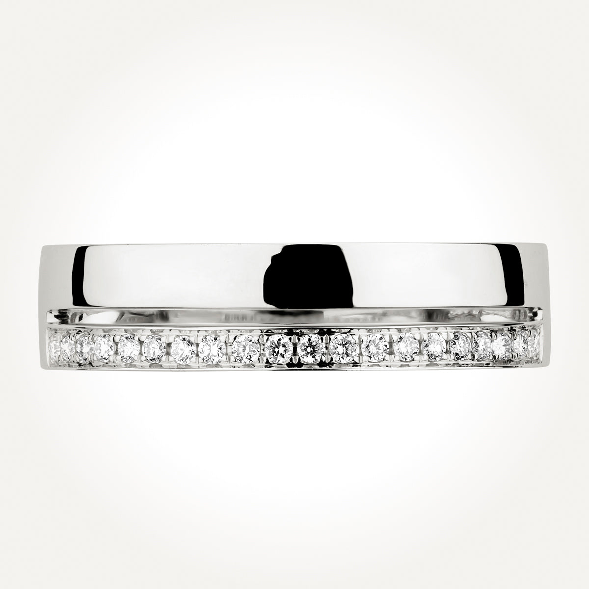 14KT White Gold Double Row Ring 