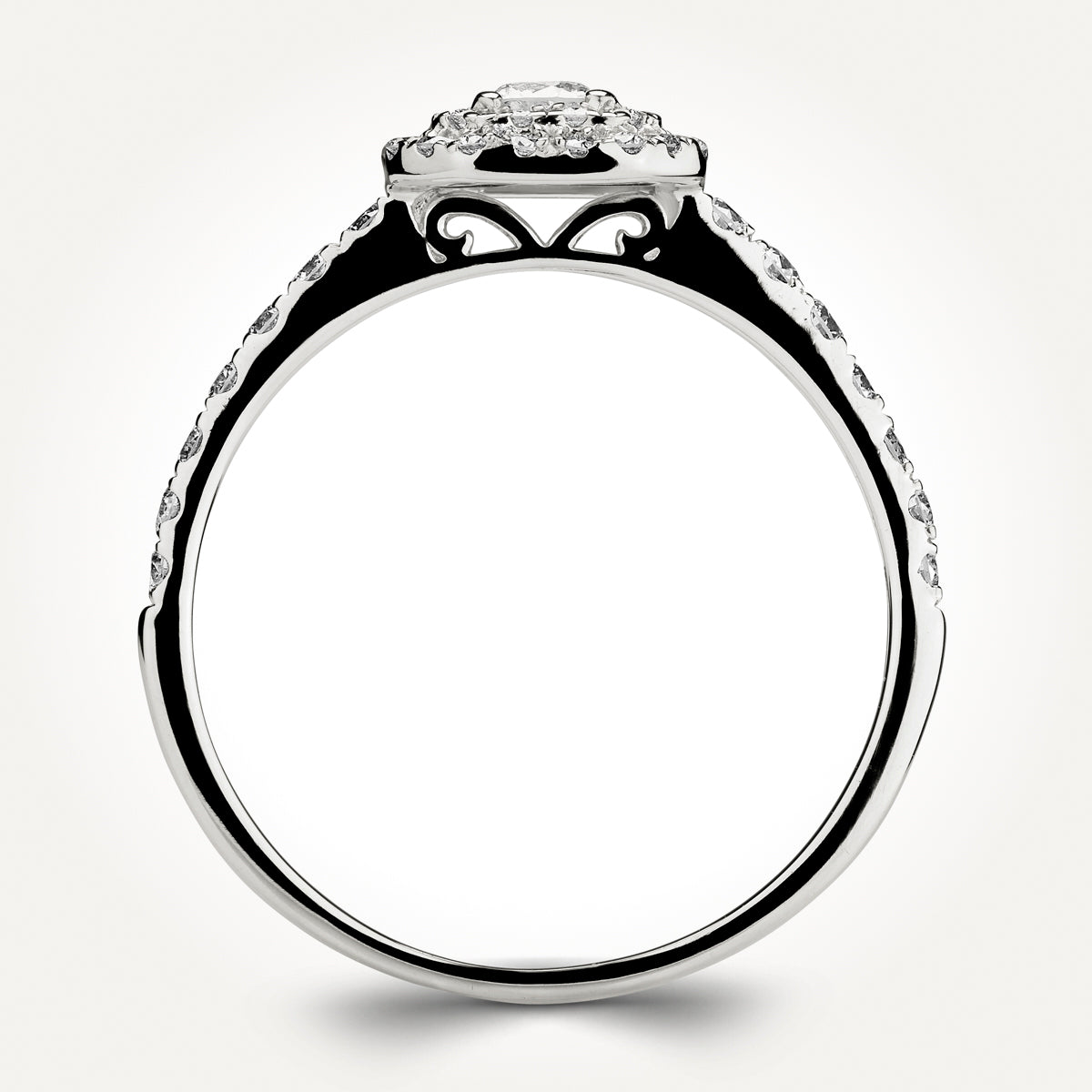 14KT White Gold Double Halo Ring 