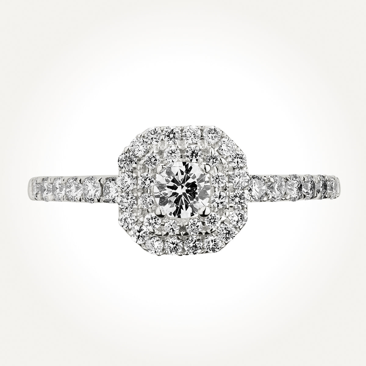 14KT White Gold Double Halo Ring 