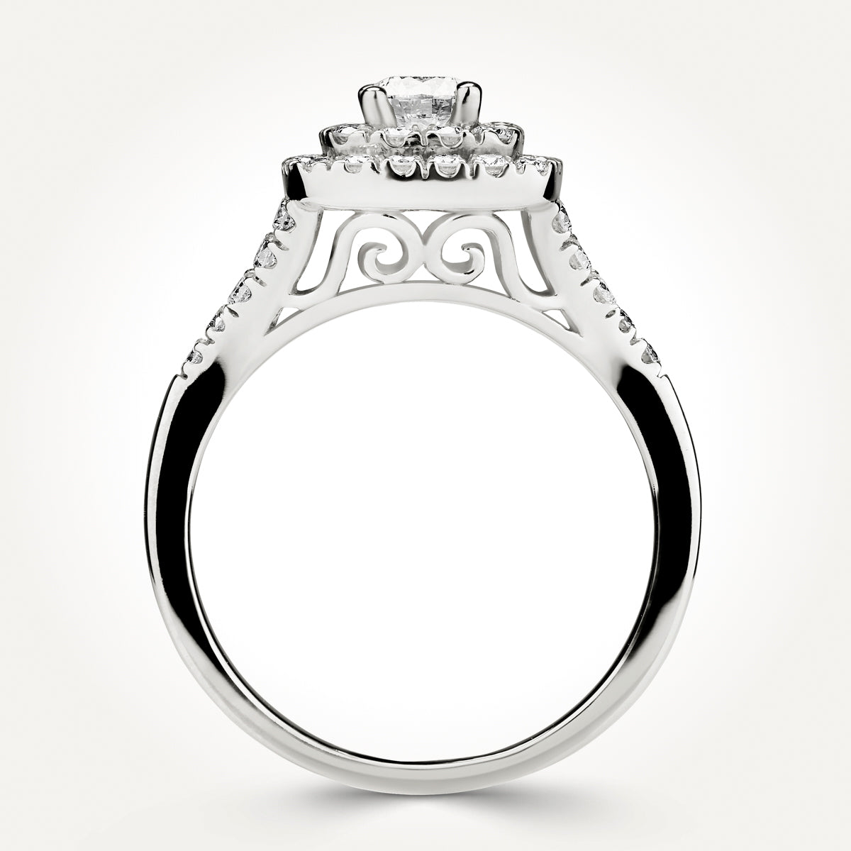 14KT White Gold Double Halo Ring 