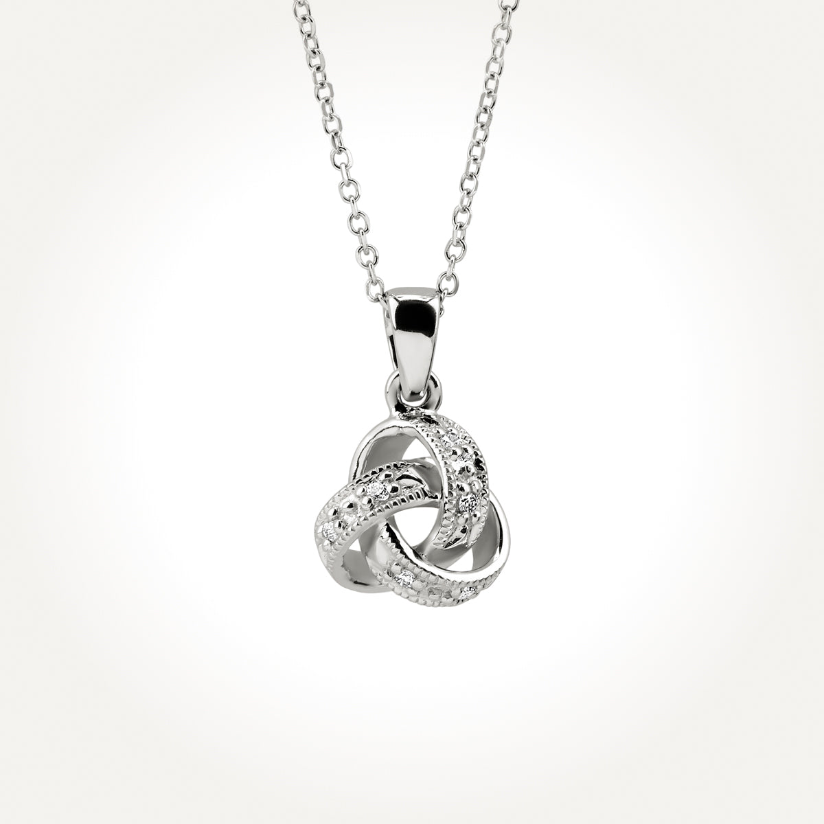14KT White Gold Diamond Link Necklace 