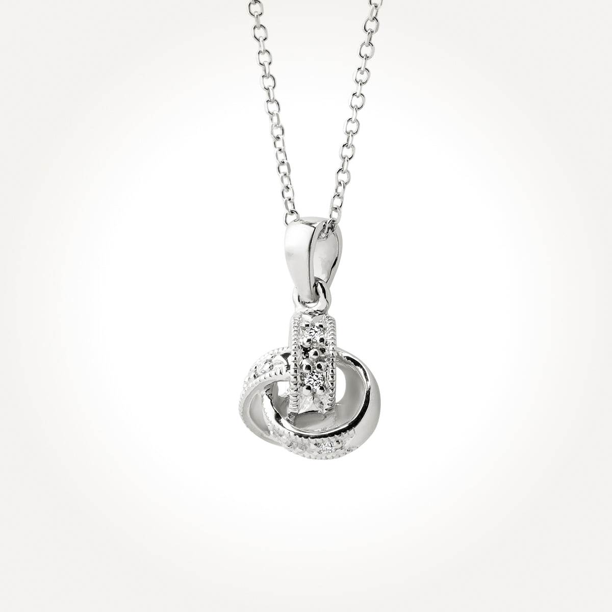 14KT White Gold Diamond Link Necklace 
