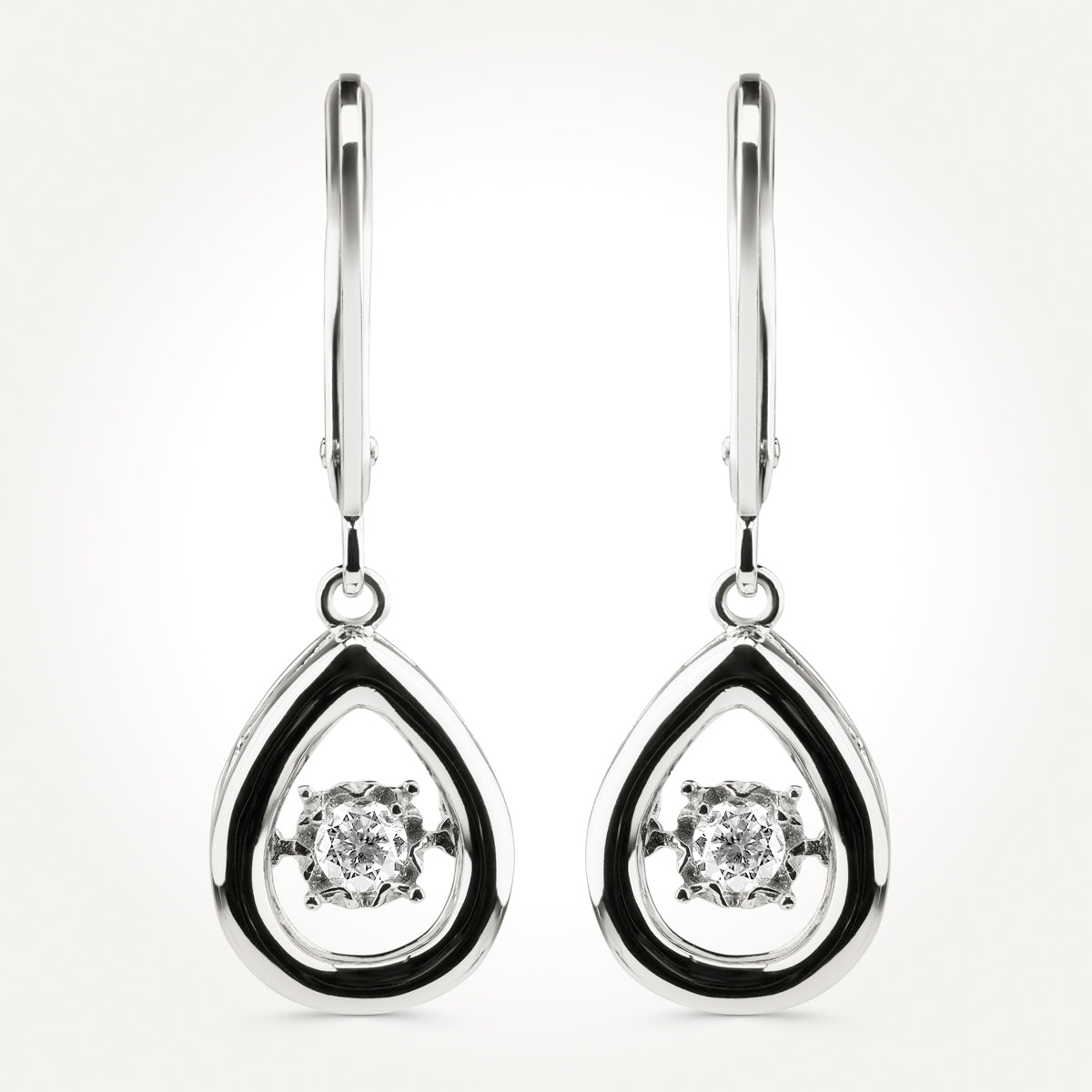 14KT White Gold Drop Earrings 0.17 CT. T.W. 