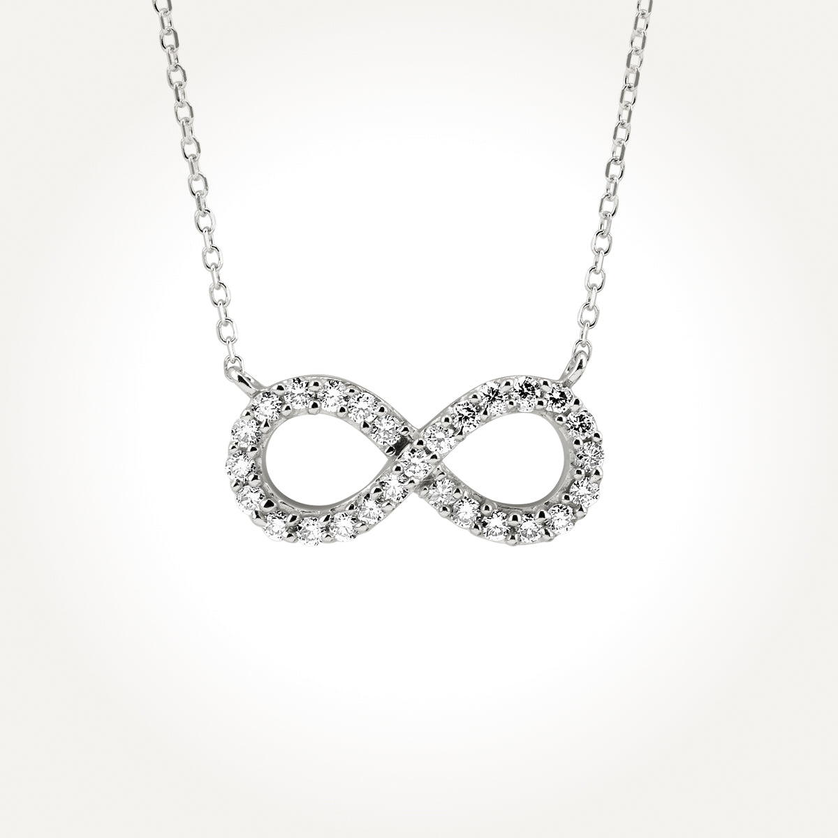 14KT White Gold Infinity Necklace 
