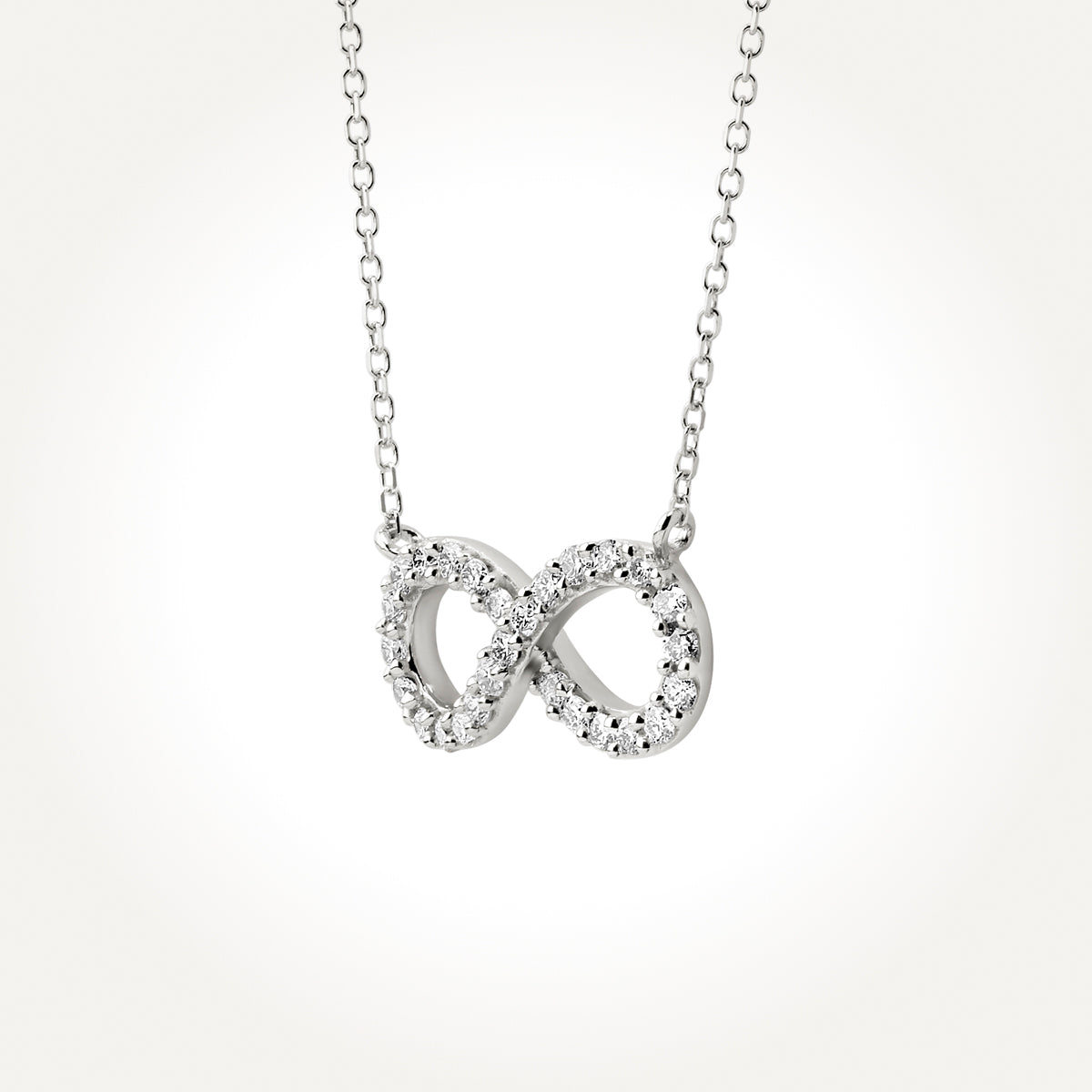 14KT White Gold Infinity Necklace 