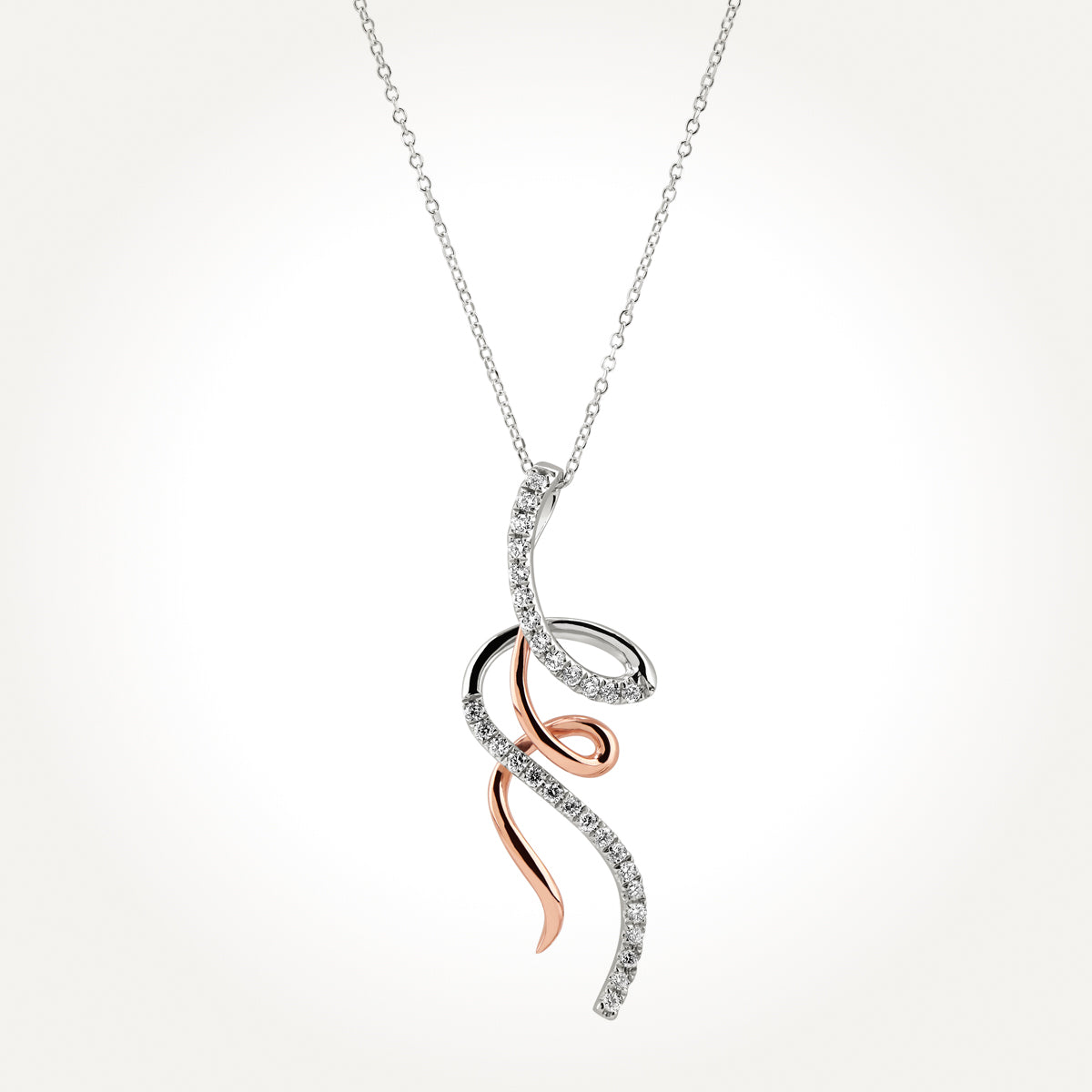 14KT Two Toned Swirl Necklace 