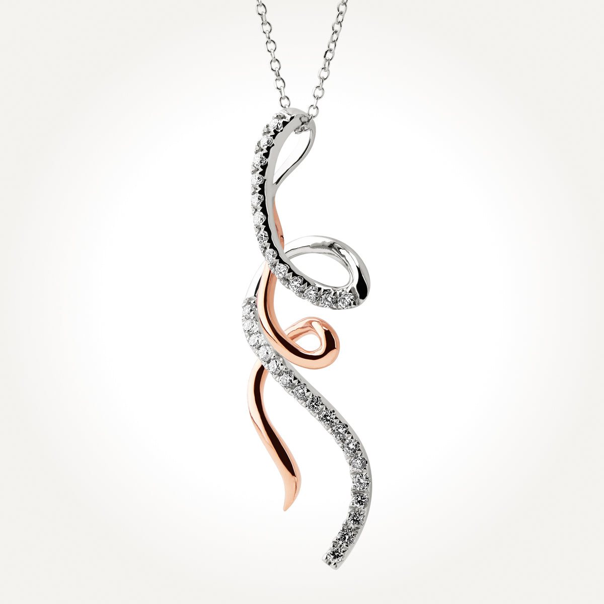 14KT Two Toned Swirl Necklace 