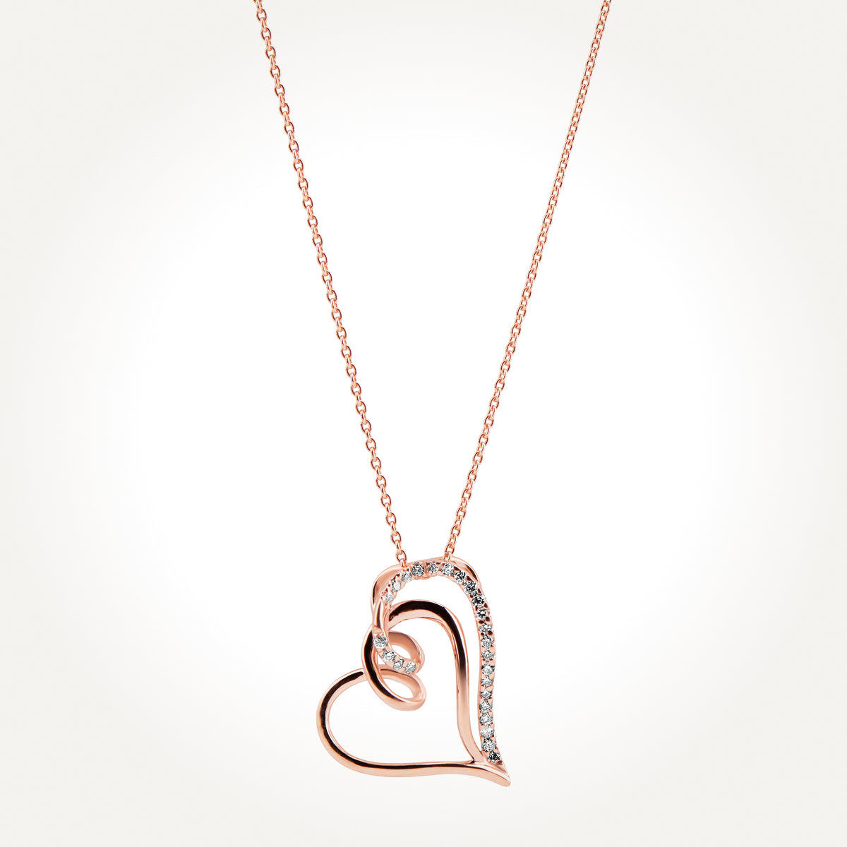 14KT Rose Gold Heart Necklace 