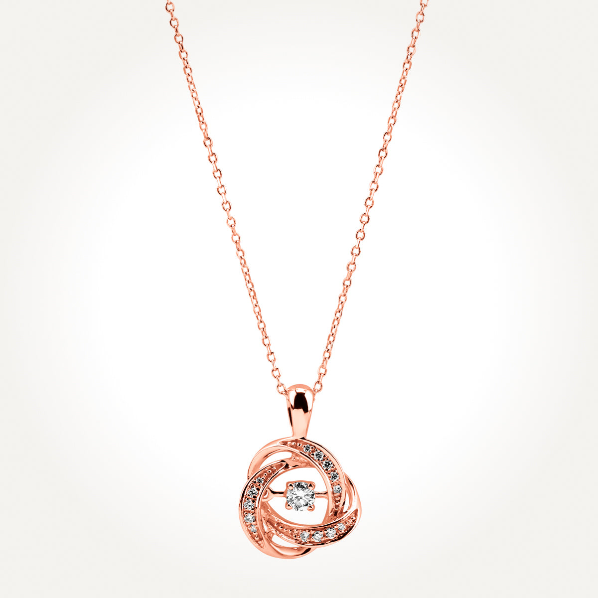 14KT Rose Gold Diamond Link Necklace 