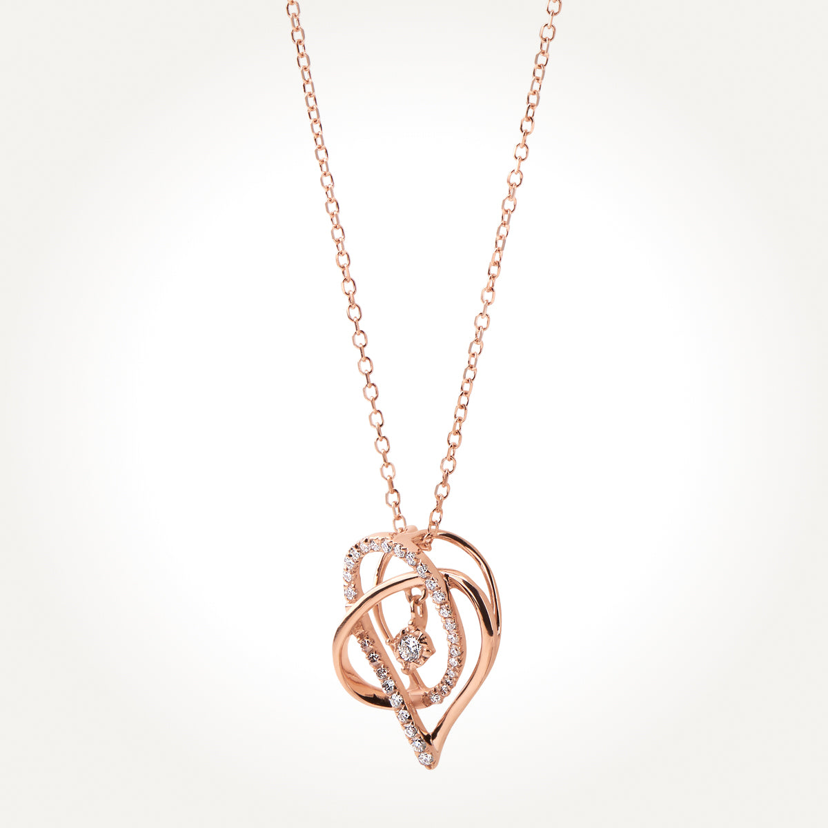 14KT Rose Gold Heart Necklace 