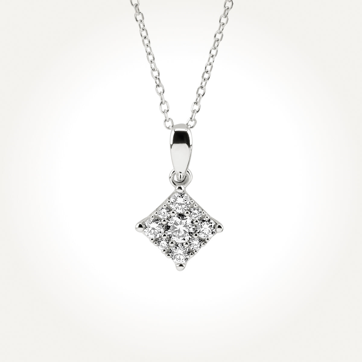14KT White Gold Drop Necklace 