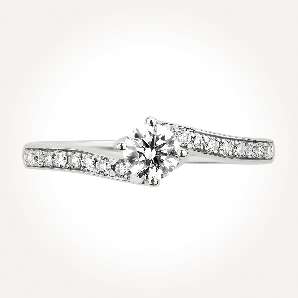 14KT White Gold Twist Band Ring 