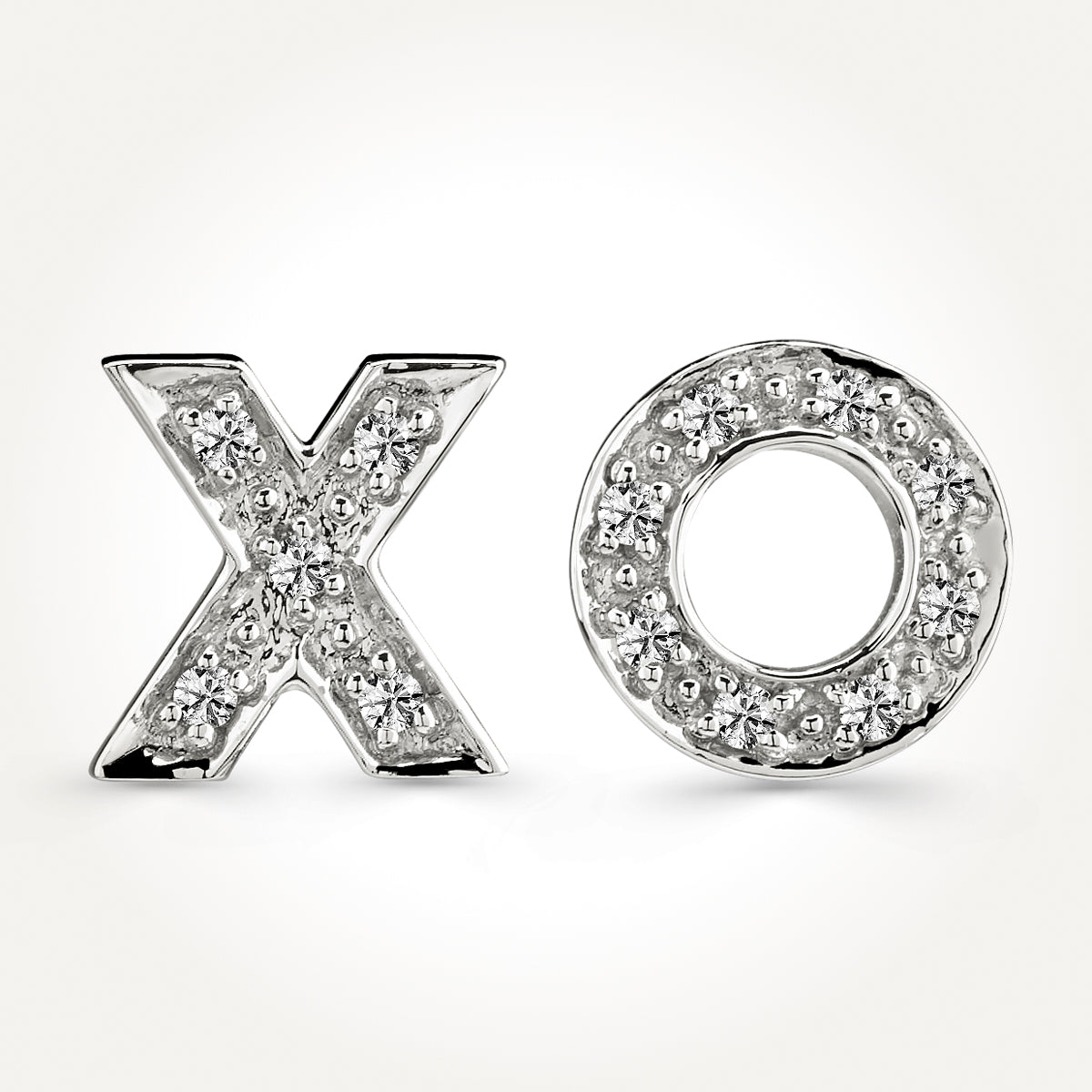 14KT White Gold Hugs &amp; Kisses Fancy Earrings 0.06 CT. T.W. 