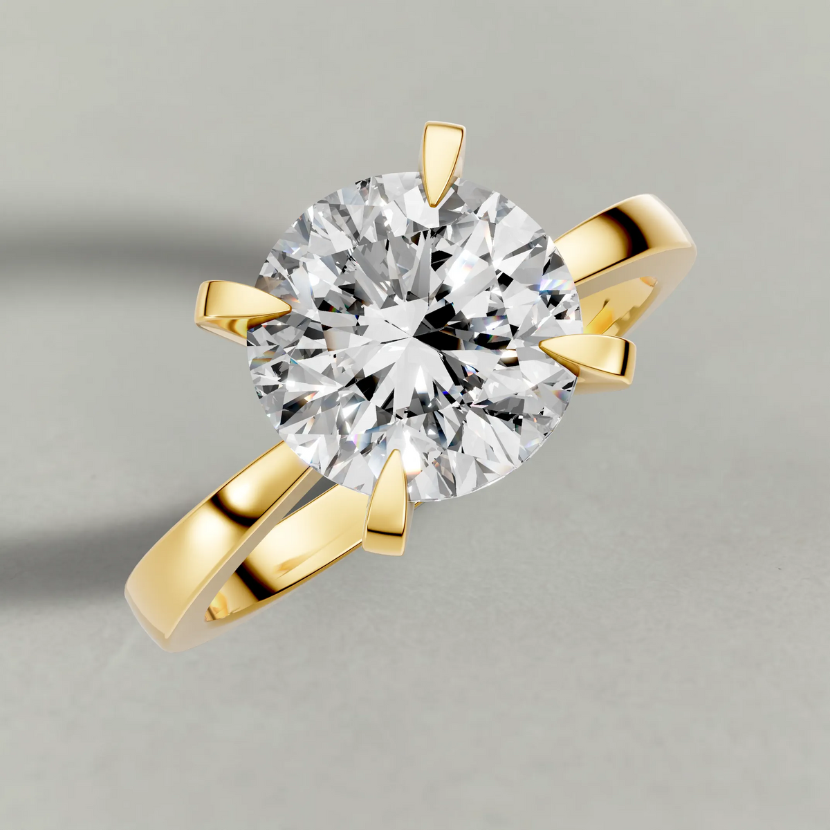 Soft-Taper Solitaire Engagement Ring (2512) in Yellow Gold from top 3/4 angle