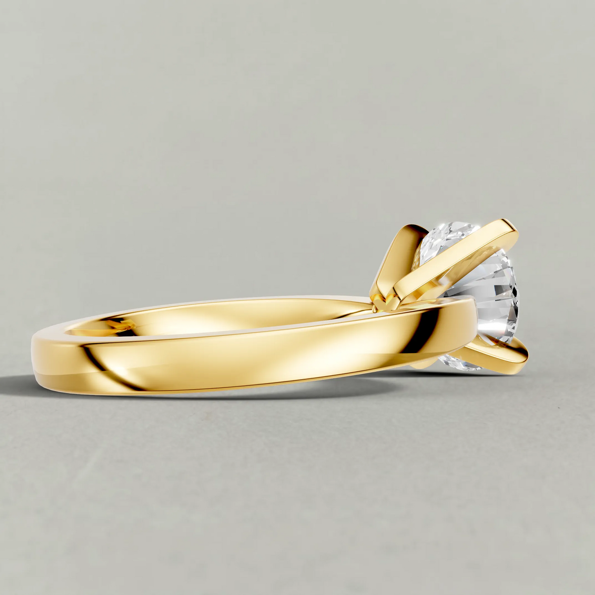 Soft-Taper Solitaire Engagement Ring (2512) in Yellow Gold from back angle