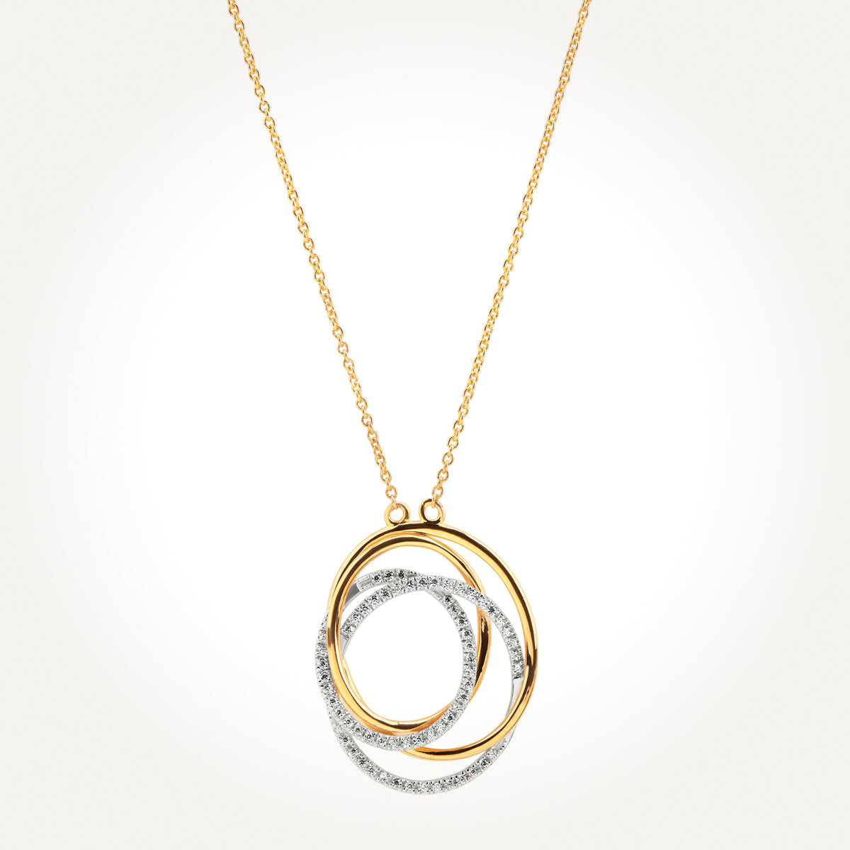 14KT Two Toned Circular Necklace 