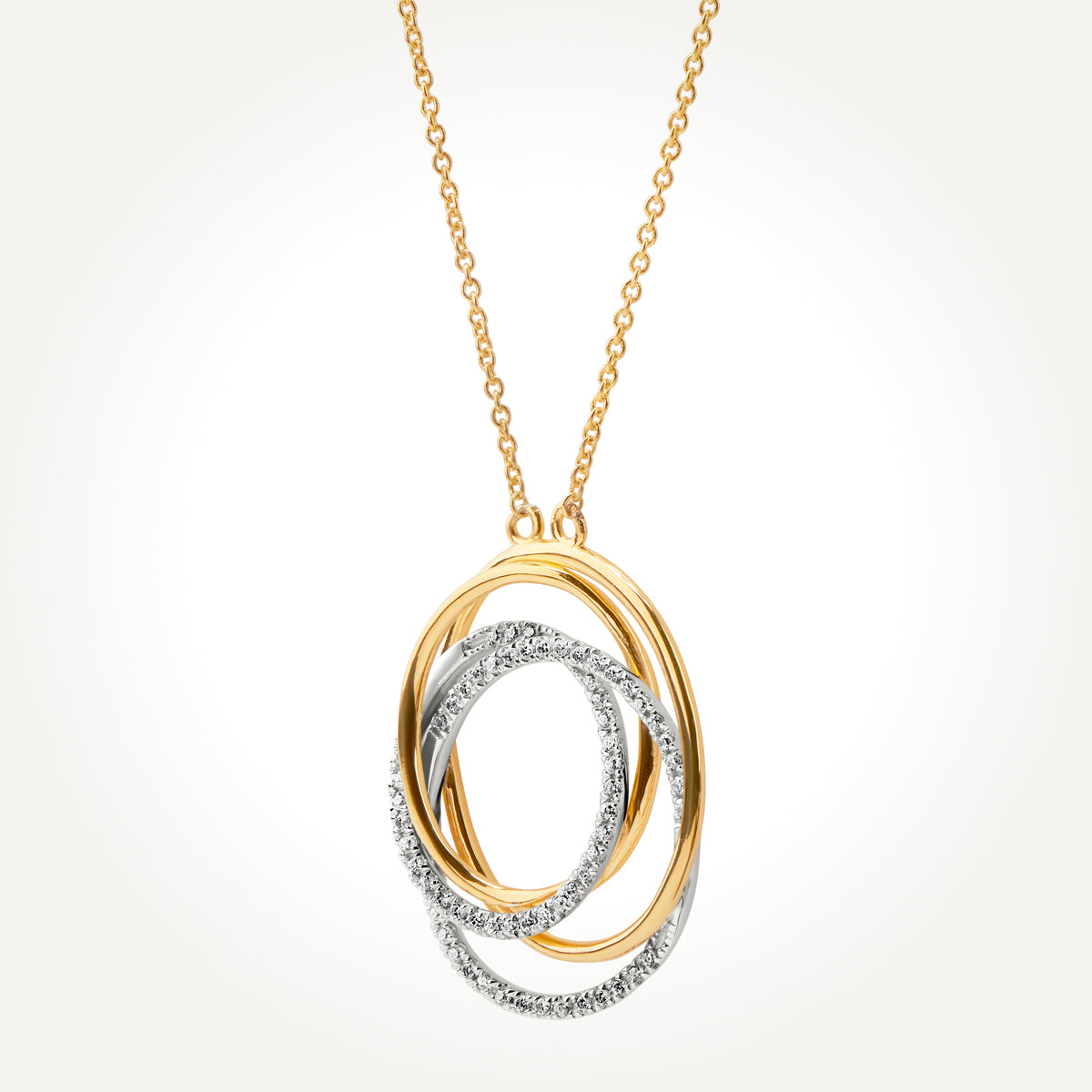 14KT Two Toned Circular Necklace 