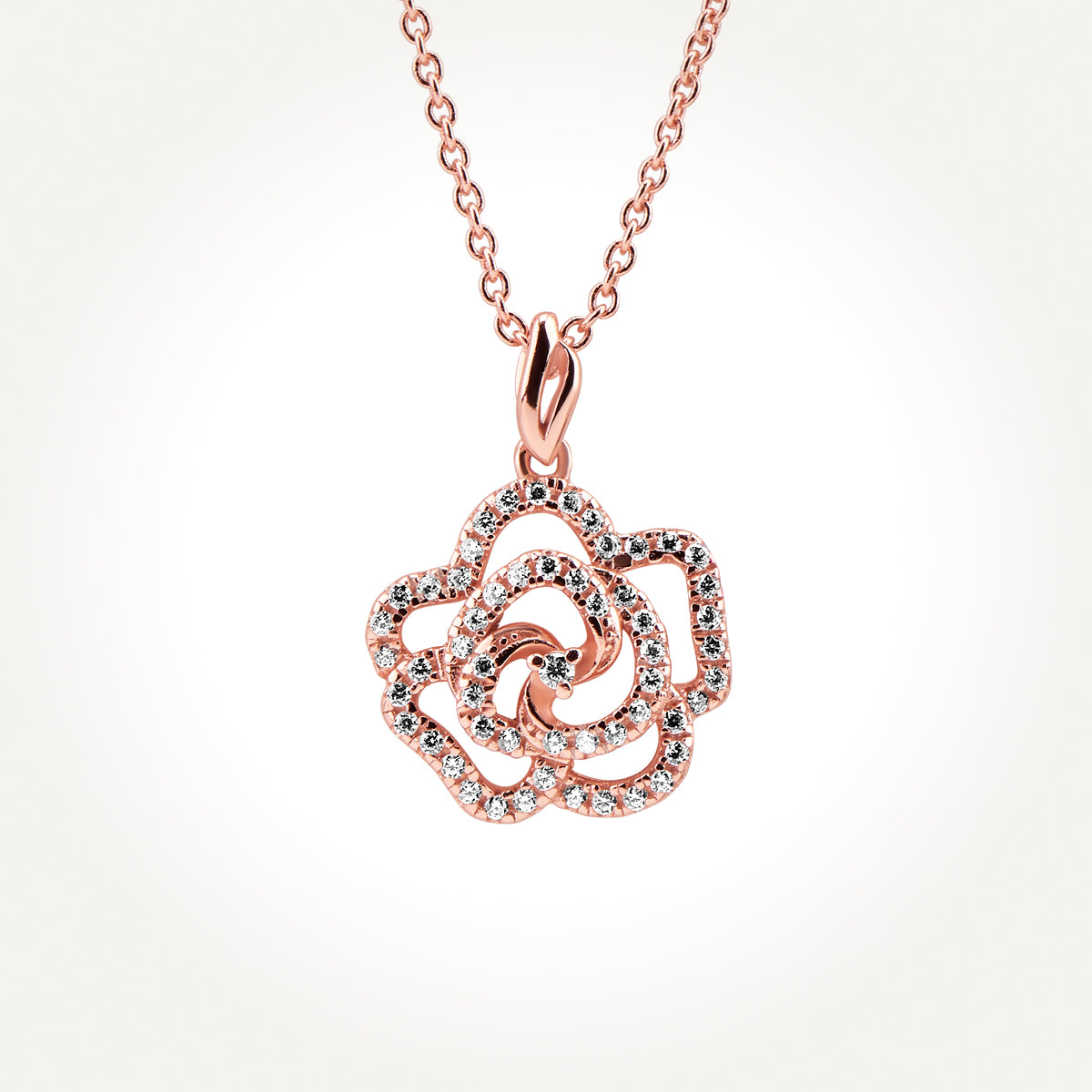 14KT Rose Gold Camelia Necklace 
