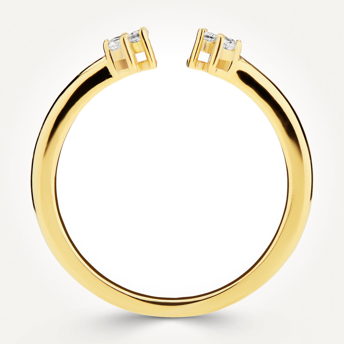 14KT Yellow Gold Cluster Cuff Ring 