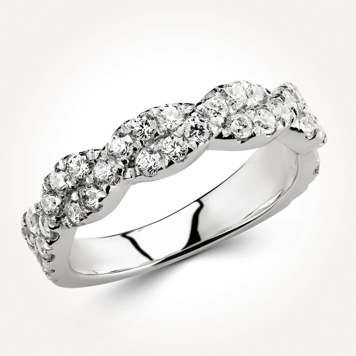 14KT White Gold Double Twist Ring 