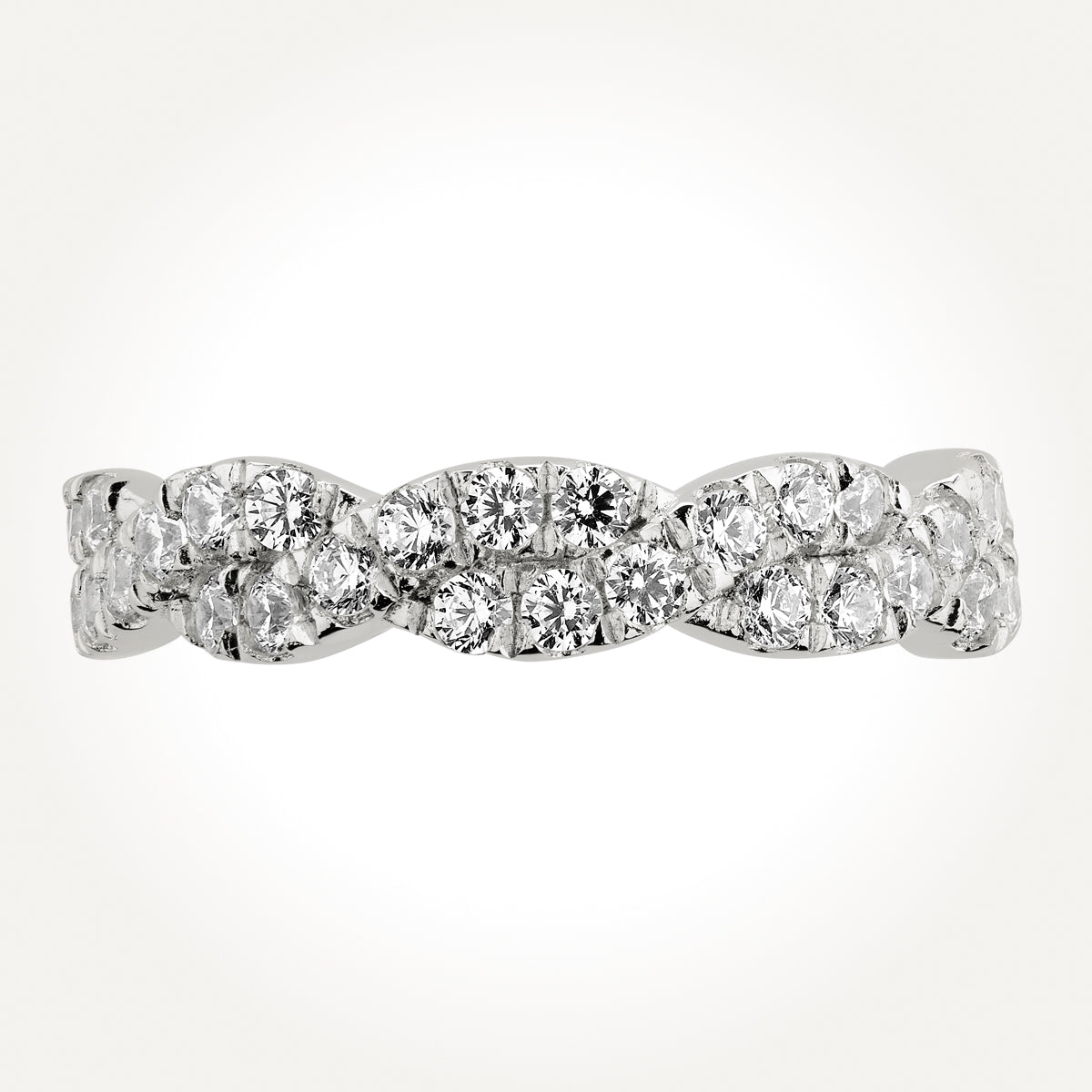 14KT White Gold Double Twist Ring 