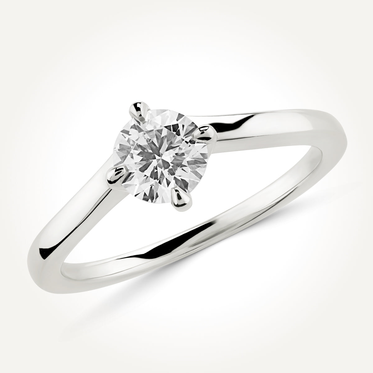 14KT White Gold V shaped Ring 