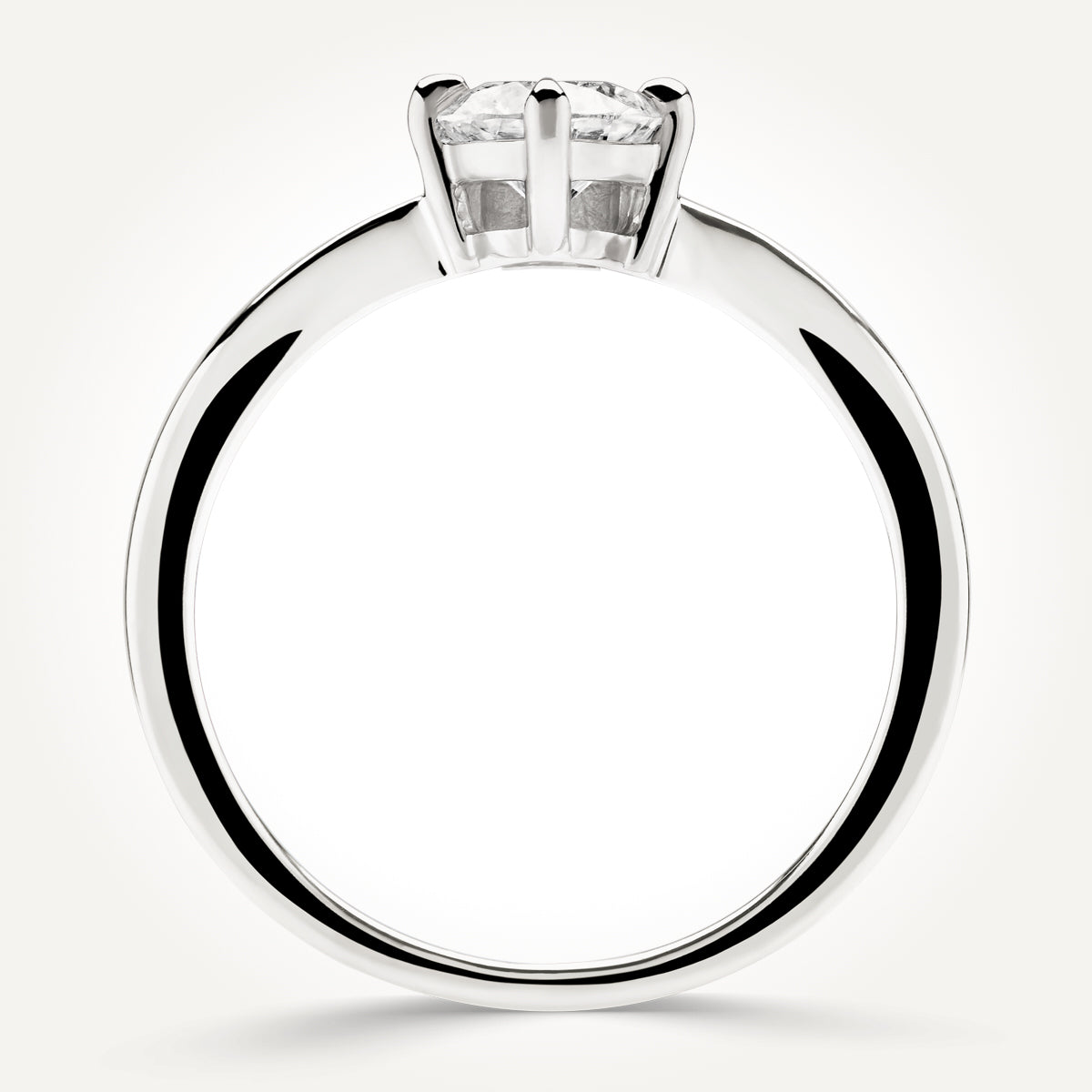 14KT White Gold V shaped Ring 