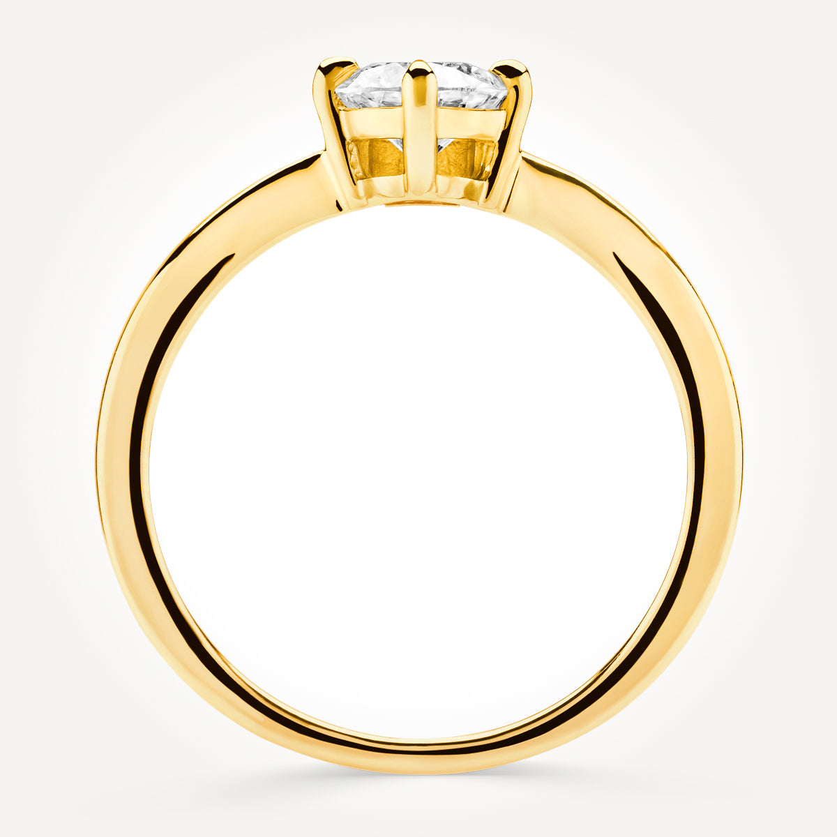 14KT White Gold V shaped Ring 