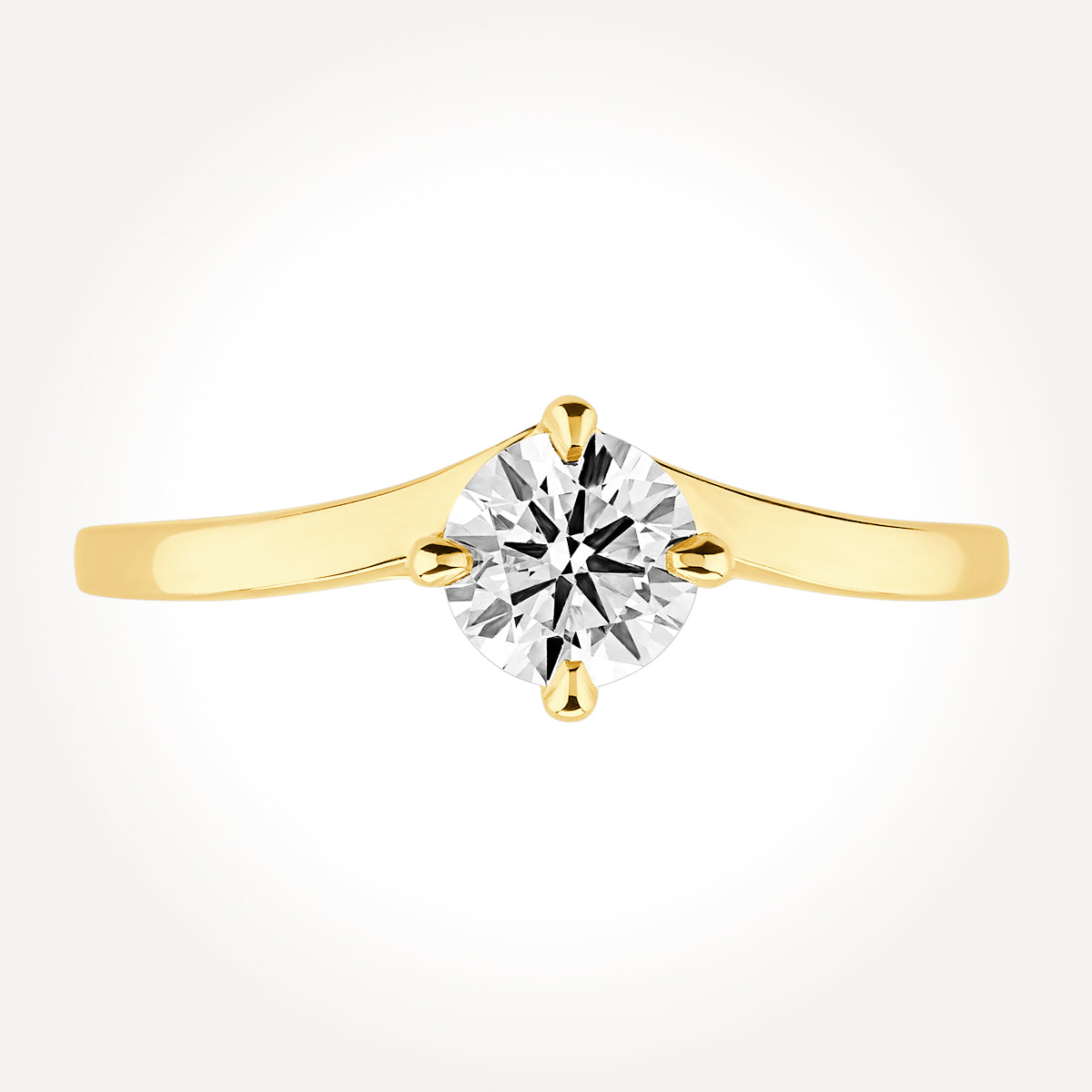 14KT White Gold V shaped Ring 