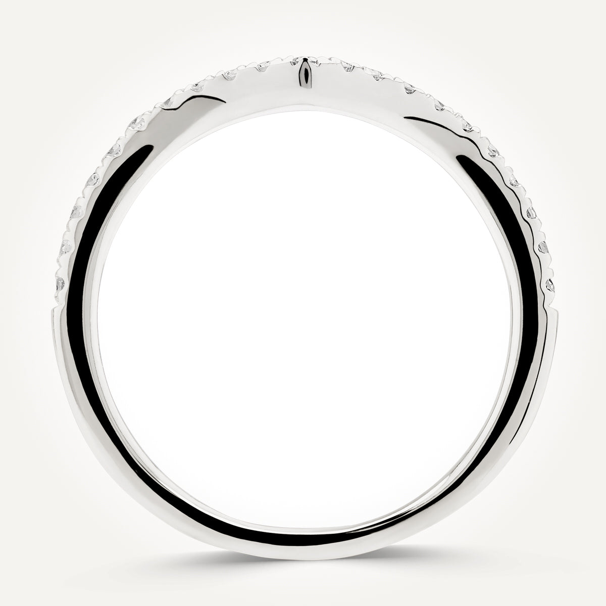 14KT White Gold V shaped Wedding Ring 