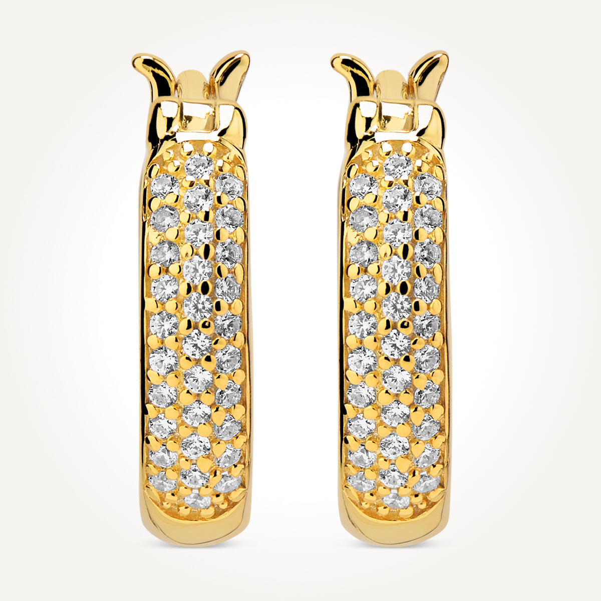 14KT Yellow Gold Pave Hoop Earrings 0.19 CT. T.W. 