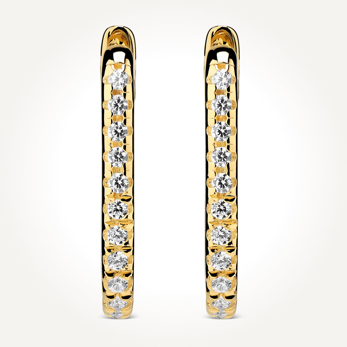 10KT Yellow Gold Rectangular Hoop Earrings 