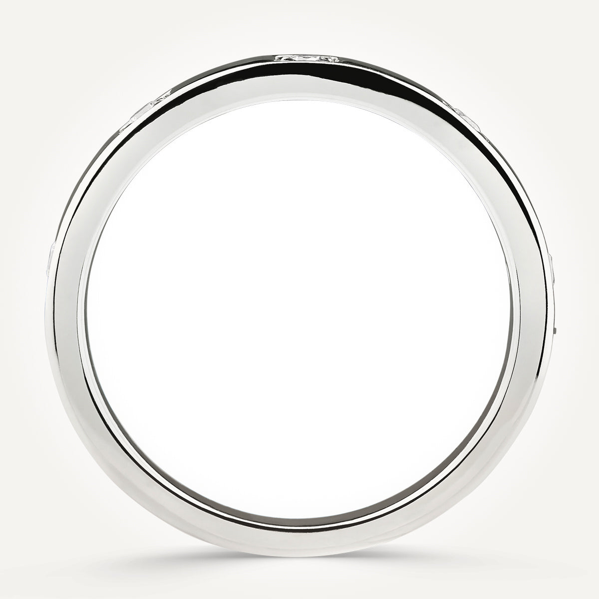 14KT White Gold Studded Diamond Band 